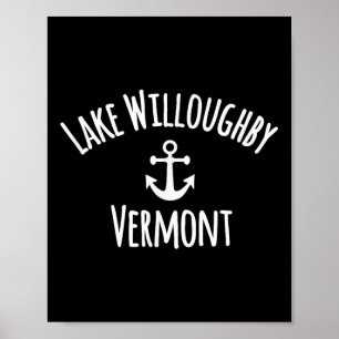 Póster Lago Willoughby Vermont Vela Embarcación Náutico B