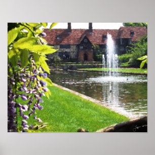 Póster Lago y fuente de RHS Wisley
