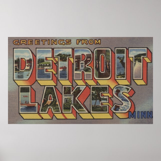 Póster Lagos de Detroit, Minnesota - Escenas de letras gr (Frente)