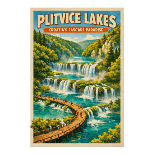 Póster Lagos de Plitvice, Croacia, en un clásico viaje re