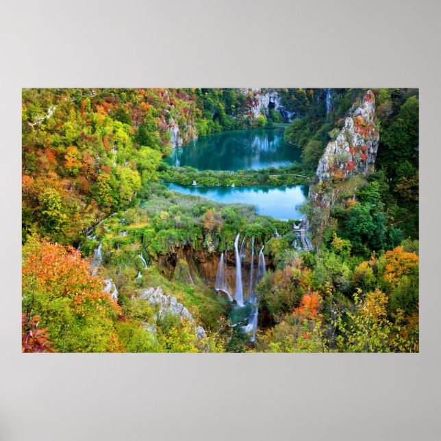 Póster Lagos de Plitvice en Croacia (Frente)