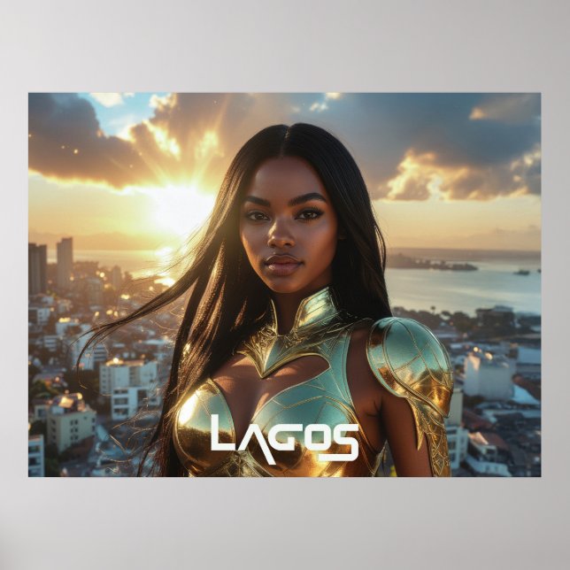 PÓSTER LAGOS - NIGERIA - SUPERHÉROE (Frente)