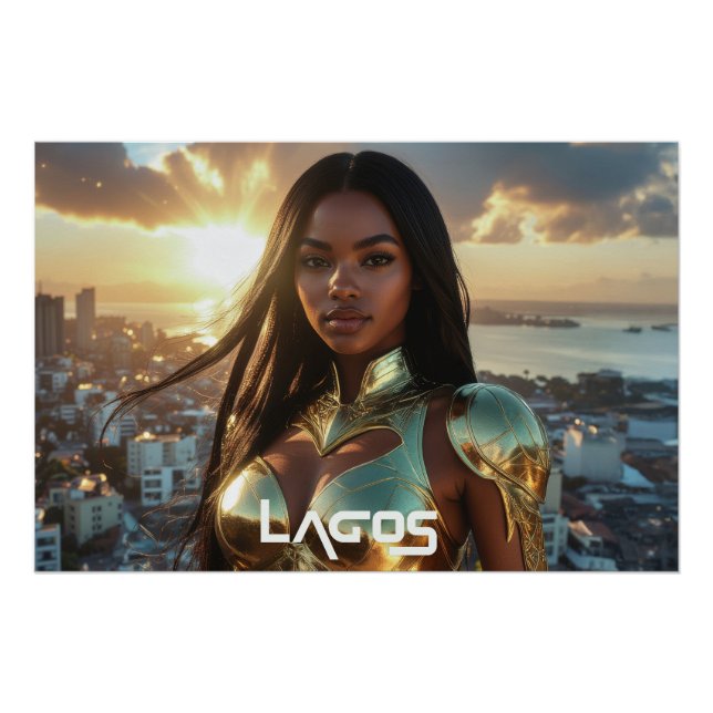 PÓSTER LAGOS - NIGERIA - SUPERHÉROE (Anverso)