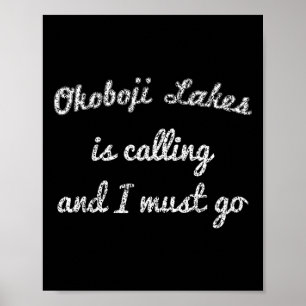 Póster Lagos Okoboji Iowa Divertido Regalo de Verano de P