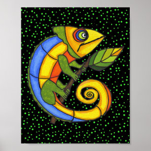 Póster Lágrima colorida sobre una pintura original de la