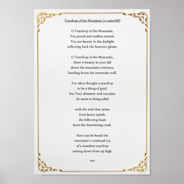 Póster Lágrima de la montaña (Frente)