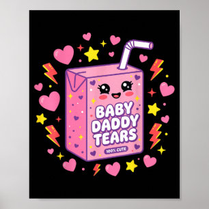 Póster Lágrimas de Papá Bebé Kawaii Caja de Jugo Divertid