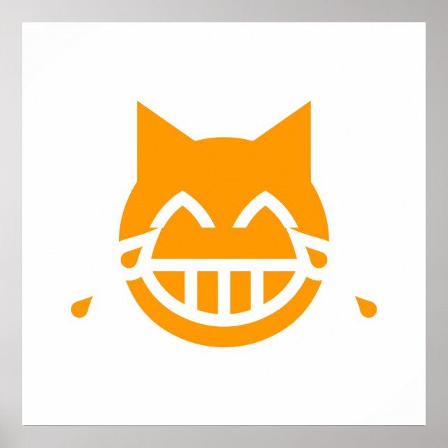 Póster Lágrimas del gato de la Emoji de alegría (Frente)