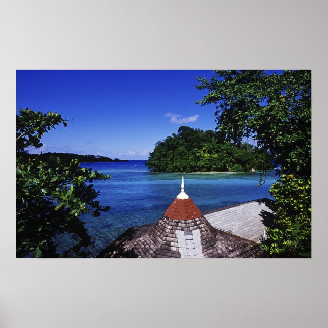 Póster Laguna Azul, Puerto Antonio, Jamaica (Frente)
