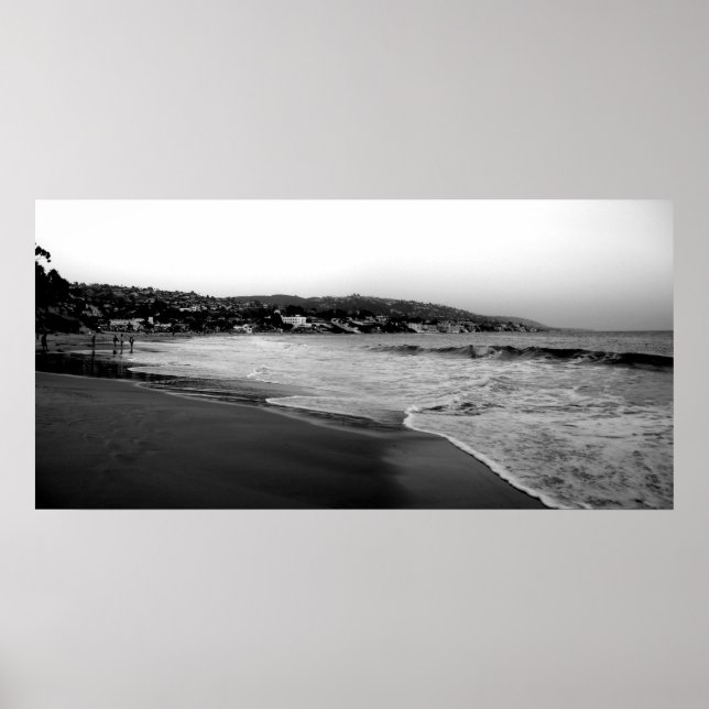 Póster Laguna Beach B&W (Frente)