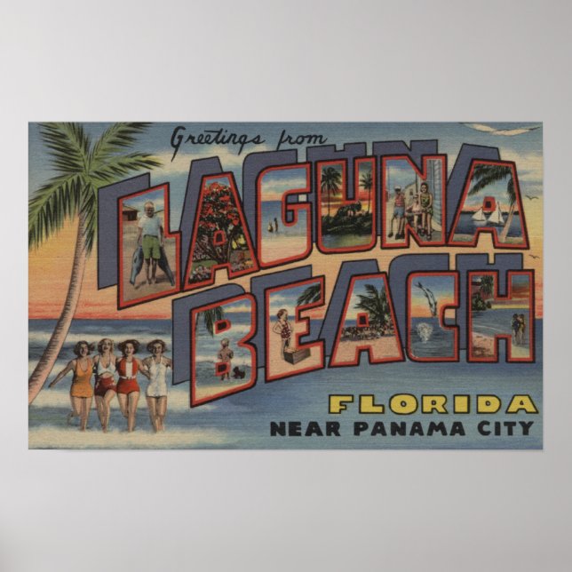 Póster Laguna Beach, Florida - Grandes Escenas de letras (Frente)