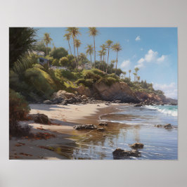 Póster Laguna Beach Watercolor Art Print Poster