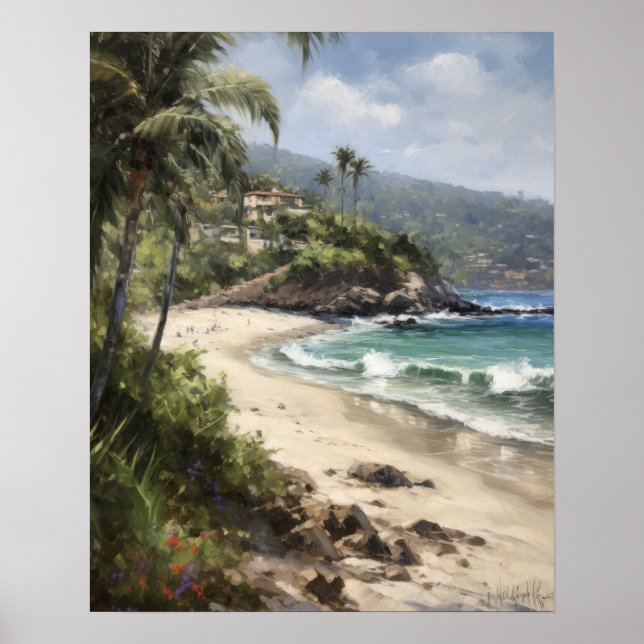 Póster Laguna Beach Watercolor Art Print Poster (Frente)