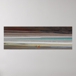 Póster Laguna boliviana con flamencos - Fotografía