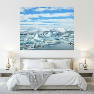 Póster Laguna de Icebergs y Montañas Nevadas Árticas de I