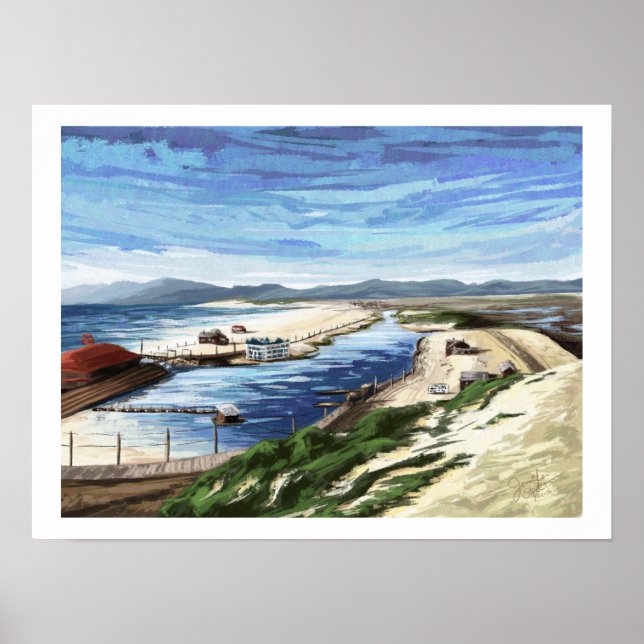 Póster Laguna Playa del Rey. Acuarela de la calle Jenn (Frente)