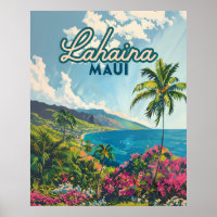 Lahaina Maui Hawaii Beach Coast Retro