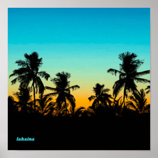 Póster Lahaina Maui Hawaii Souvenir Artistic Sunset Guay