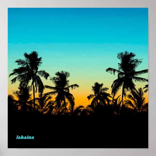 Póster Lahaina Maui Hawaii Souvenir Artistic Sunset Guay (Frente)