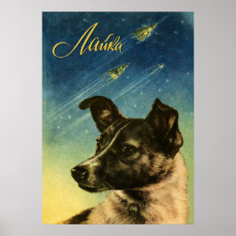 Póster Laika, primer perro espacial — poster espacial sov