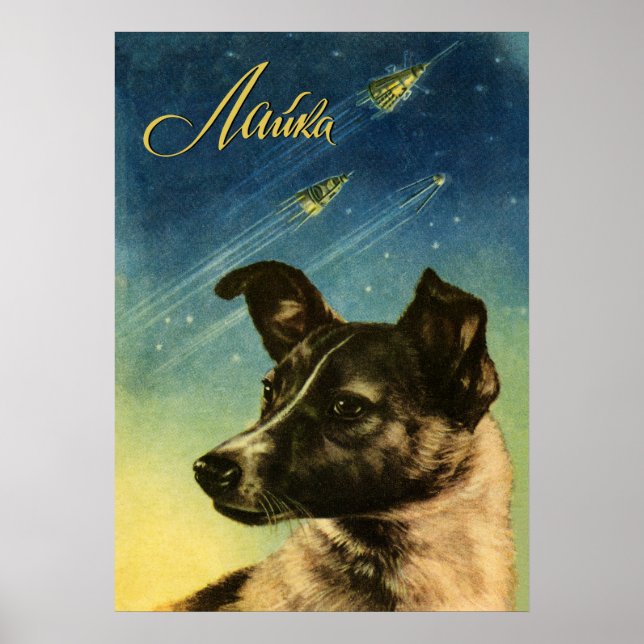 Póster Laika, primer perro espacial — poster espacial sov (Frente)