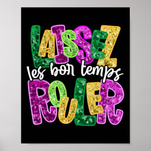 Póster Laissez Les Bon Temps Rouler Feliz Mardi Gras Fat