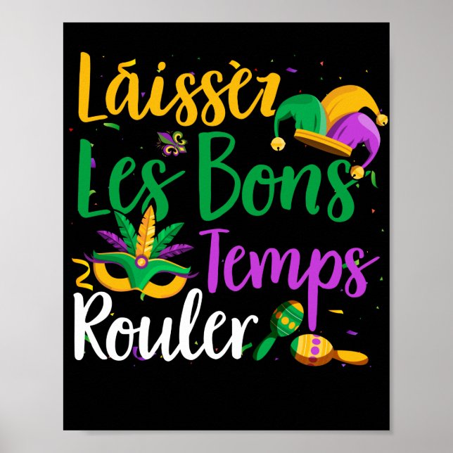 Póster Laissez Les Bons Temps Rouler Mardi Gras (Frente)