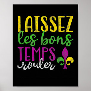 Póster Laissez Les Bons Temps Rouler Mardi Gras