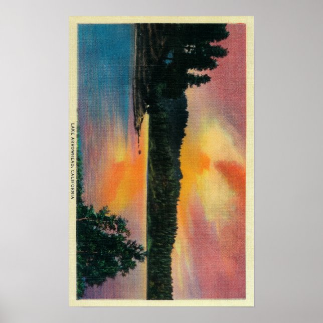 Póster Lake Arrowhead at SunsetLake Arrowhead, CA (Frente)