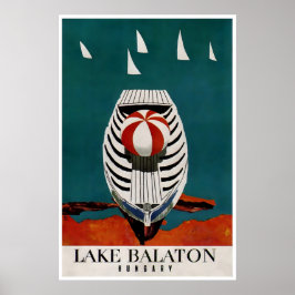 Póster Lake Balaton Poster Hungary Travel Print Hungarian