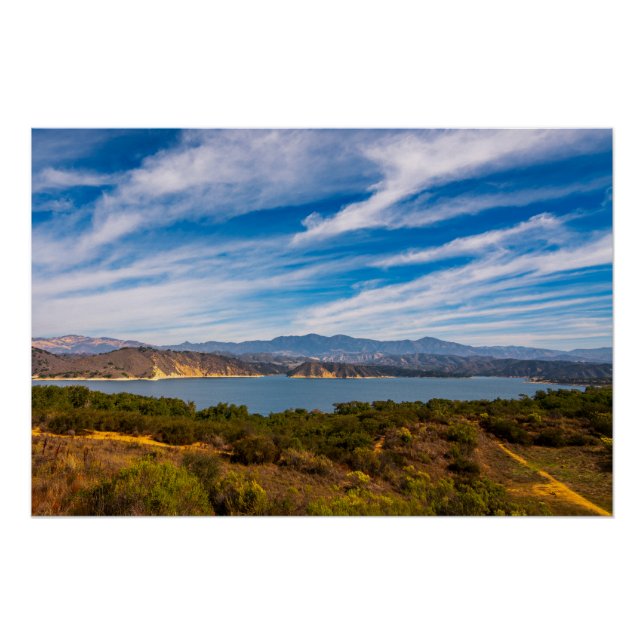 Póster Lake Cachuma Panorama Santa Ynez Mountain Photo (Anverso)