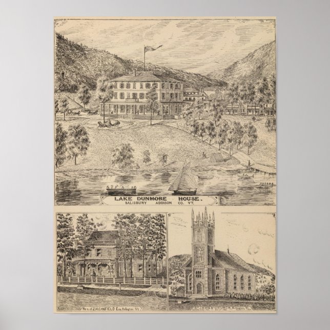 Póster Lake Dunmore House in Salisbury (Frente)