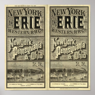 Póster Lake Erie and Western Railroad