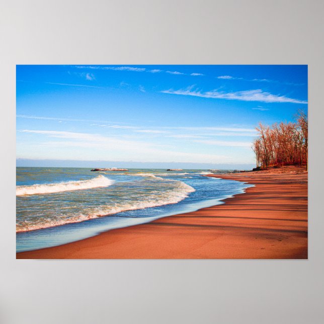 Póster Lake Erie Beach – Tranquil Shoreline Photography (Frente)