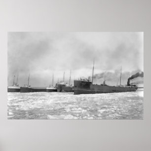 Póster Lake Freighters in Winter