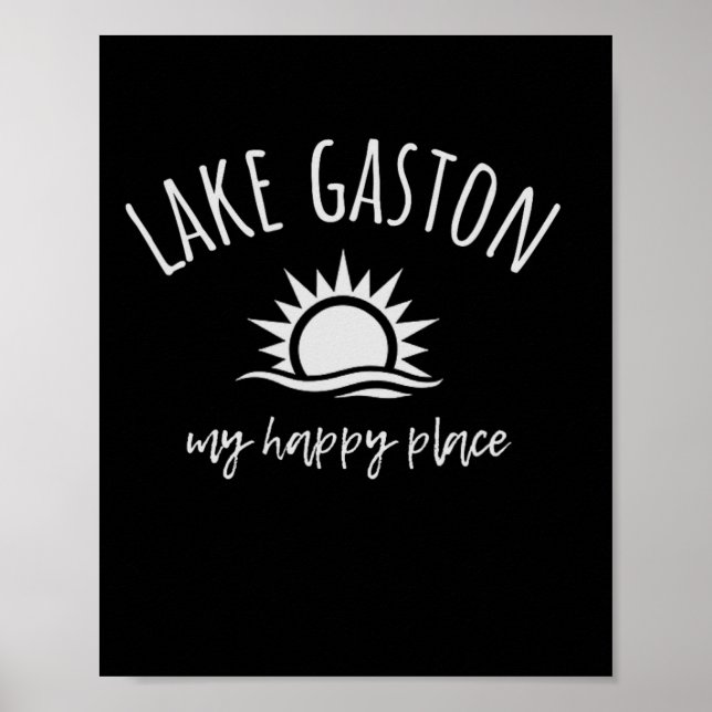 Póster Lake Gaston My Happy Place Boating Fishing Camping (Frente)