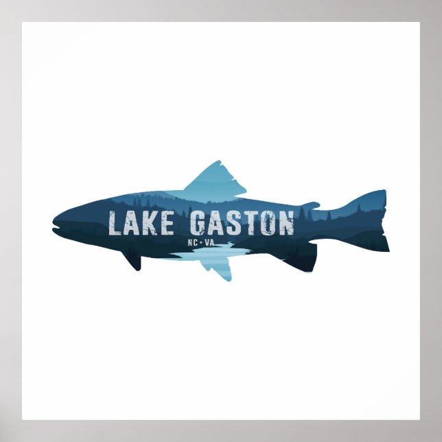 Póster Lake Gaston North Carolina Virginia Fish (Frente)