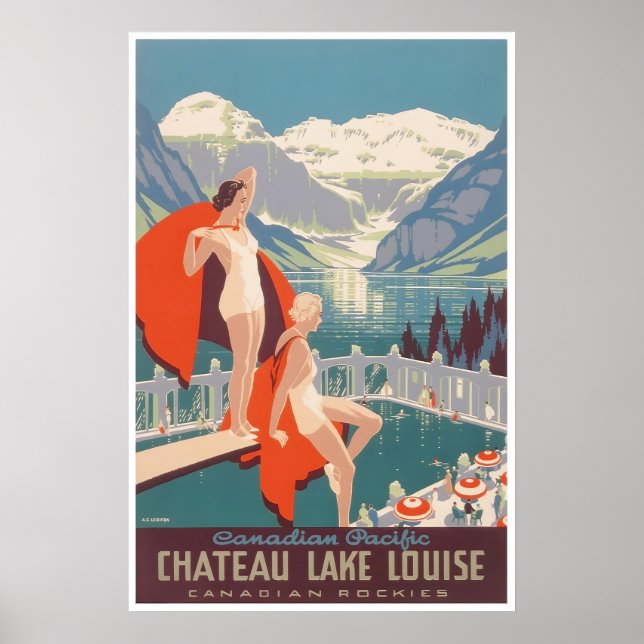 Póster Lake Louise Art Canada Travel Poster Canadian (Frente)