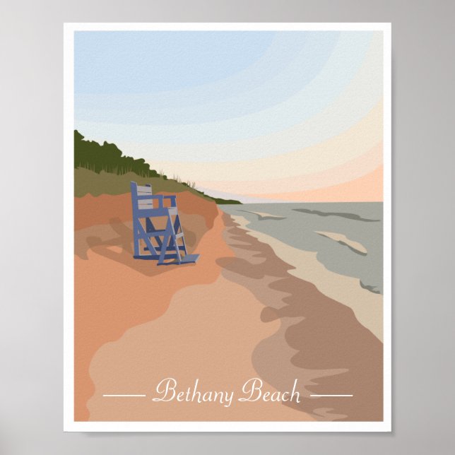 Póster Lake Michigan Shoreline Poster, 8"x10" Poster (Frente)
