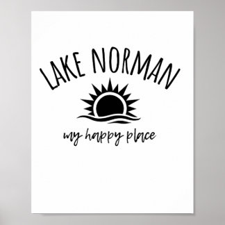 Póster Lake Norman My Happy Place Nc Boating Fishing Camp