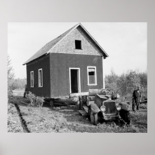 Póster Lake of the Woods Mobile Home, años 30