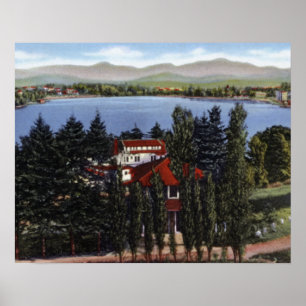 Póster Lake Placid New York Mirror Lake Inn