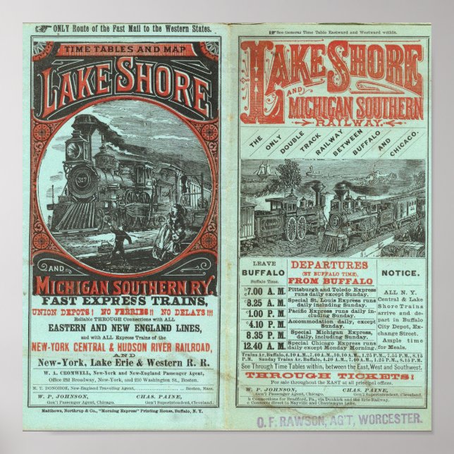 Póster Lake Shore and Michigan So Railway (Frente)