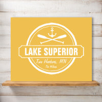 Lake Superior, custom town, name, anchor, paddles