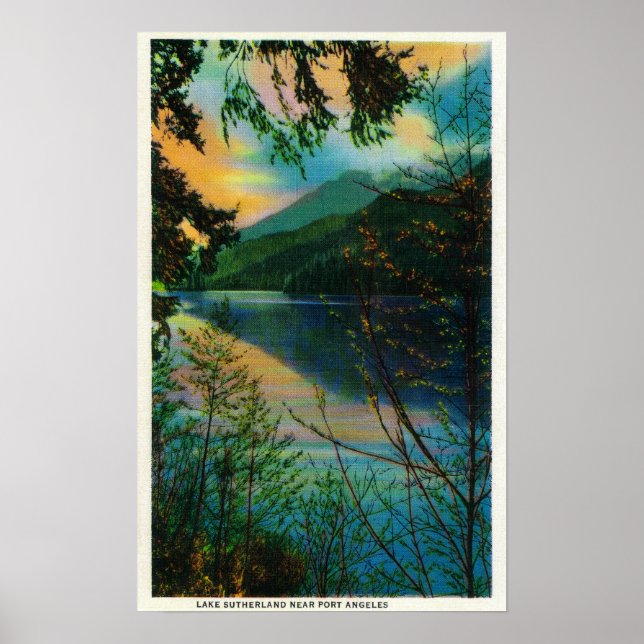 Póster Lake Sutherland new Port Angeles, WA (Frente)