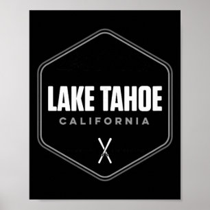 Póster Lake Tahoe California Camiseta de esquí