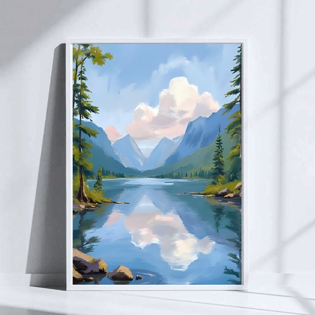 Póster Lake Tahoe | Oil Painting Landscape (Subido por el creador)