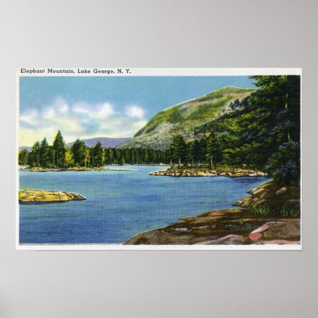 Póster Lake View of Elephant Mountain (Frente)