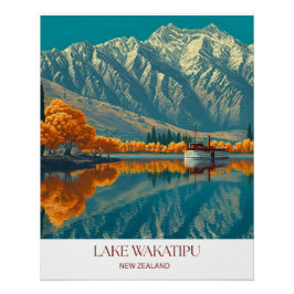 Póster Lake Wakatipu Print | New Zealand Wall Art