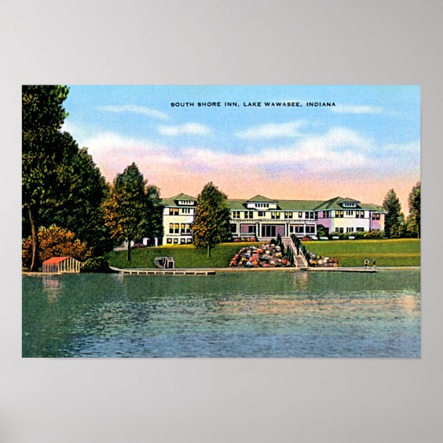 Póster Lake Wawasee, Indiana South Shore Inn (Frente)